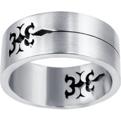 Orchid Jewelry Stainless Steel High Polished Engraved Wedding Band