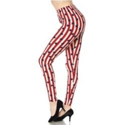 Stars & Stripes American US Flag 4th July Print Leggings One size 2-12