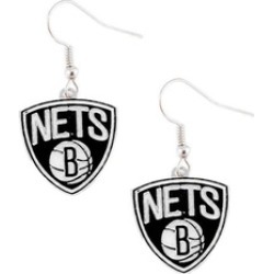 Sports Team Logo Brooklyn Nets NBA Dangle Logo Earring Set