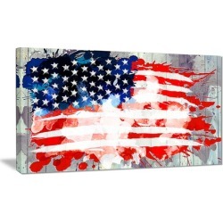 Abstract US Flag - Americana Canvas Art Print