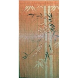 Bamboo Fifty Four 5274 Orange Scene Curtain