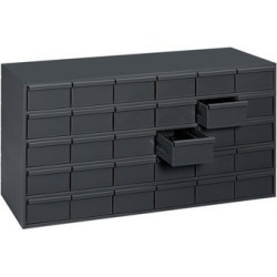 Durham 034-95 11.63 in. Steel 30 Drawer Cabinet for Small Part Storage Gray
