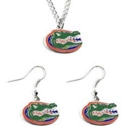 Sports Team Logo Necklace and Dangle Earring Charm Set NCAA