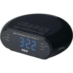 RCA RC207 USB Digital Clock Radio, Black