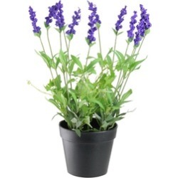 18" Potted Artificial Flowering Lavender Plant