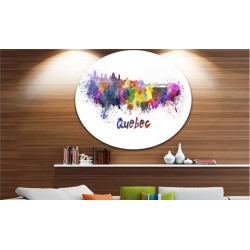 Quebec Skyline' Disc Cityscape Metal Artwork Print