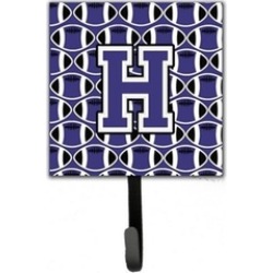 Carolines Treasures CJ1068-HSH4 Letter H Football Purple & White Leash or Key Ho