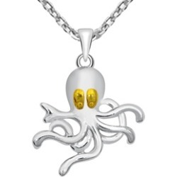 Essence Jewelry Two Tone Octopus Sterling Silver Necklace