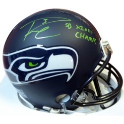 Autographed Russell Wilson Seattle Seahawks Mini Helmet