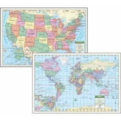 Universal Map 15752 World Notebook Map With Fact Sheet