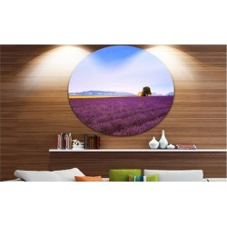 Lavender Flowers with Old House' Oversized Landscape Wall Art Print