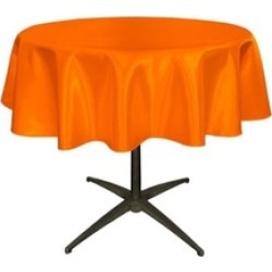LA Linen TCbridal51R-OrangeB48 Bridal Satin Round Tablecloth Orange - 51 in.