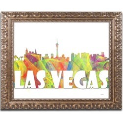 Marlene Watson 'Las Vegas Nevada Skyline Mclr-2' Ornate Framed Art