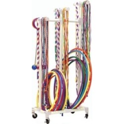 Champion Sports RHRACK Jump Rope & Hoop Cart White
