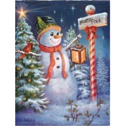 North Pole or Bust Rectangular Snowman Puzzle 500 Pieces