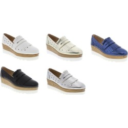Moca Woman's Faux Leather Fringe Slip On Platform Sneakers