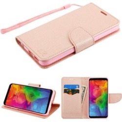 For LG Q7/Q7 Plus MyJacket Leather Fabric Case Cover w/stand Lanyard