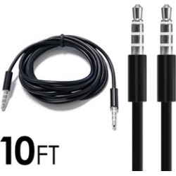10FT 3.5mm Auxiliary Aux Male to Male Stereo Audio Cable Cord iPod Car MP3 PC