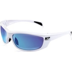 M Whitehawk Full Frame Shooting Glasses White/Blue Mirror