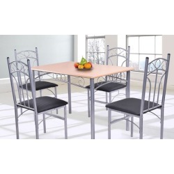 5PCS Dining Set Table and 4 Chairs Home Kitchen Modern Furniture 5PCS Dining Set Table and 4 Chairs Home Kitchen Modern Furniture