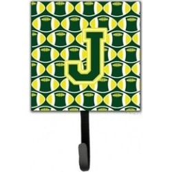 Carolines Treasures CJ1075-JSH4 Letter J Football Green & Yellow Leash