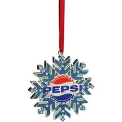 3.5" Silver Pepsi Snowflake Christmas Ornament European Crystals