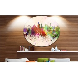 Memphis Skyline' Disc Cityscape Metal Artwork Print