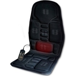 Zone Tech Heated Back Massage Chair Cushion Car Home Pad Pain Lumbar