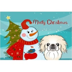 Carolines Treasures BB1841PLMT Snowman With Pekingese Fabric Placemat