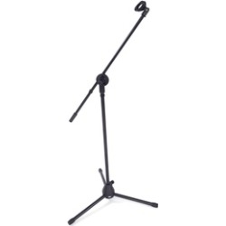 Folding Type Tripod Boom Microphone Mic Stand Black