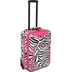 All-Seasons 816701-163-F 20 in. Zebra Print Rolling Carry-On Luggage Suitcase Fu