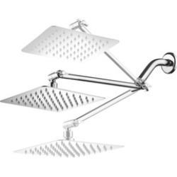 Easy to Clean Stainless Steel Square Rainfall Shower Head