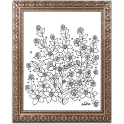KCDoodleArt 'Simple Flower Doodle 2' Ornate Framed Art