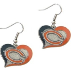 Sports Team Logo NFL Swirl Heart Shape Dangle Logo Earring Set Charm Gift