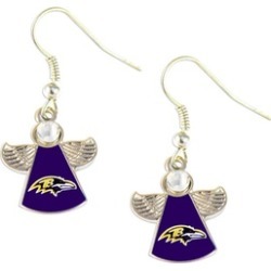 Sports Team Logo NFL Crystal Angel Wings Dangle Logo Earring Set Charm Gift