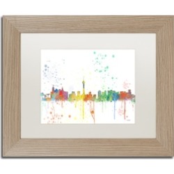 Marlene Watson 'Las Vegas Nevada Skyline Mclr-1' Matted Birch Framed Art