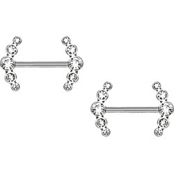Nipple Ring Shield Double Arrow bar body Jewelry sold as Pair
