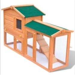 55" Outdoor Wooden Large Chicken Coop Rabbit Hutch Small Animal House