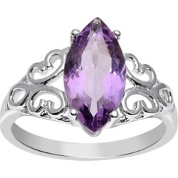 Orchid Jewelry 925 Sterling Silver 2 Carat Amethyst Wedding Ring
