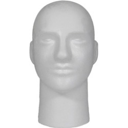 Male 11" styrofoam foam mannequin manikin head
