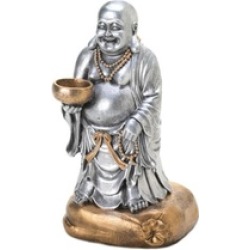 Shimmering Standing Buddha Candleholder Statue uses Tealight Candles