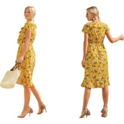 Women Bohemian Beach Casual Dress Floral Short Sleeve Elegant Dresses