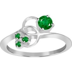 Orchid Jewelry 925 Sterling Silver 0.35 Carat Emerald Ring