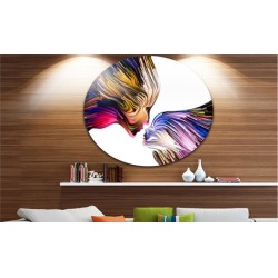 Metaphorical Mind Painting' Contemporary Metal Circle Wall Art