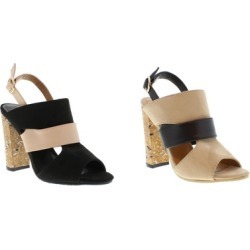 Moca Woman's Peep Toe Faux suede Multi Strap Heels