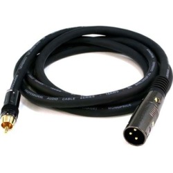 Monoprice 6ft Premier Series XLR Male to RCA Male Cable, 16AWG (Gold)