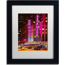Philippe Hugonnard 'Night Walk in Manhattan' Matted Black Framed Art