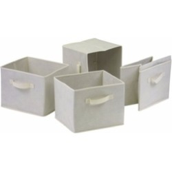 Capri Set of 4 Foldable Beige Fabric Baskets