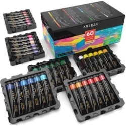 Arteza Acrylic Paint Set, 60 Colors/Tubes (22 ml, 0.74 oz.)
