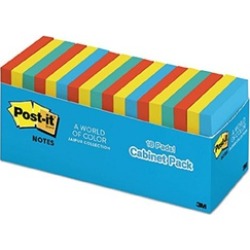 3M 65418BRCP Notes Cabinet Pack 3 x 3 Ast. Bright Colors 100 Sheets
